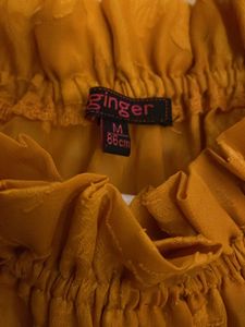 Off Shoulder Ginger Mustard Top