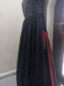 Black Sequice Net Ethnic Gown