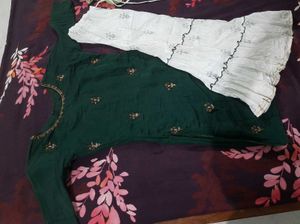 Green Embroidered Kurta Set
