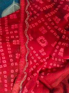Bhandej Red Saaree