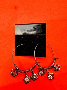 Star Charm Hoop Earrings