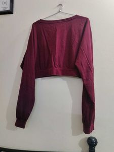 Maroon Crop Top