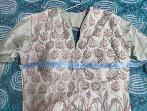 Designer Partywear Pista Green Gown
