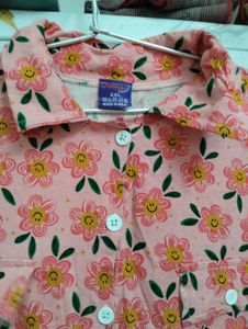 Pink Floral Button-Down Shirt and pant