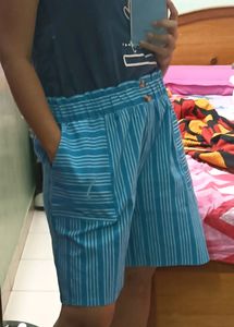 Blue and white striped shorts for women - TOTALLY NEW AND UNUSED