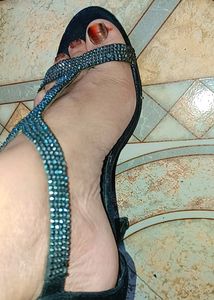 All Black Heels 👠👠 With Diomond