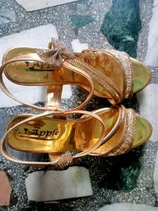 Golden Pencil Heels