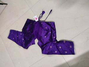 💜 Violet Banarasee Silk Saree Blouse