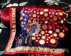 Peacock Mirror Work Saree