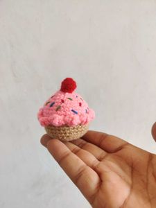 Crochet Cupcake Keychain