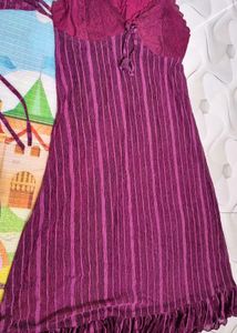 Striped Purple Lingerie Dress nighty