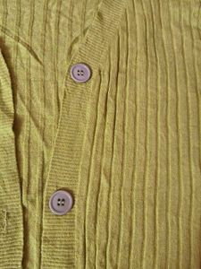Green Ribbed Knit Cardigan