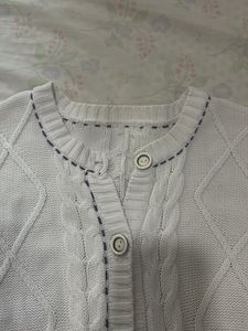 Chic White Cable Knit Cardigan