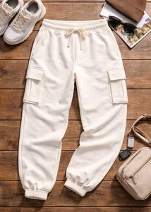 White Cargo Sweatpants