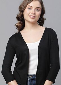 Classy Plain Black Shrug