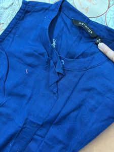 elegant navy blue A-line kurti