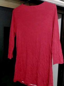 Red Cowl Neck Top