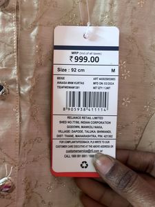 Elegant  golden Floral Print Kurta