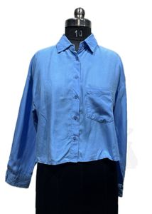 Blue Crop Shirt