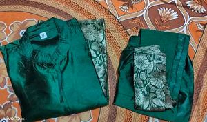 Elegant Green Banarasi silk  Kurta Set