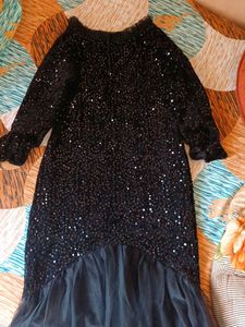 Elegant Black Sequin Party Dress