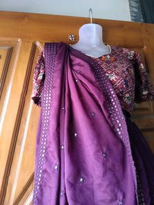 Burgundy Elephant Print Chaniya Choli  Set