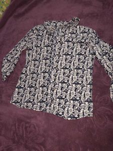 Patterned Button-Up Shirt