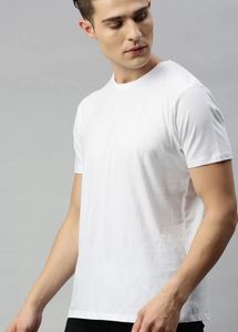 Harvard Men Off-White Solid Round Neck T-shirt