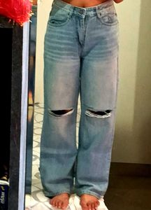 Ripped Wide Leg Jeans