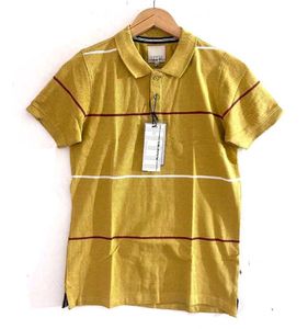 ITH White &amp;YellowStriped Polo Shirt - New with Tag