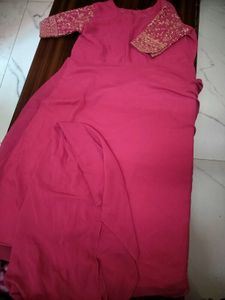 Pink Embroidered Indian Dress Combo