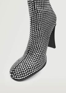 MANGO Silver Studded Boots