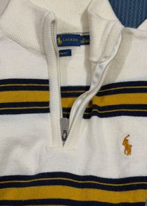 Ralph Lauren Striped Quarter Zip Sweater