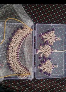 Purple Stone Embellished Earrings