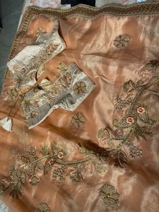 Elegant Embroidered Saree &amp; Blouse