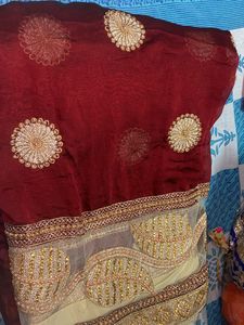 Beautiful Saree With Designer Stiched Blouse