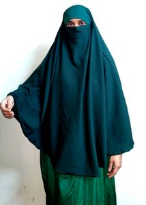 Beautiful Bottle Green Uper Khimar Or Hijab