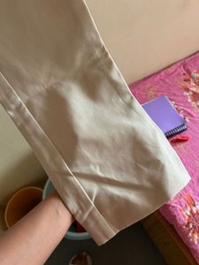 Beige Straight Pants