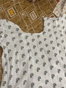 White Printed Salwar Kameez
