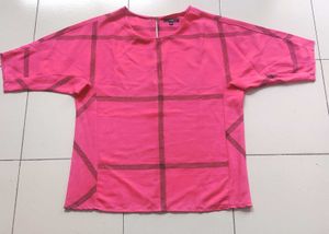 Pink Plaid Code Blouse M