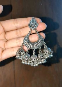 Gorgeous Oxidised Silver Dangle Earrings