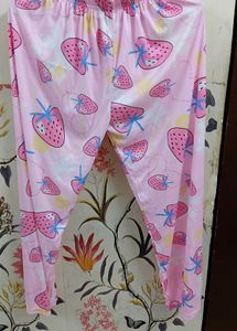 Pink Strawberry Print Night Suit