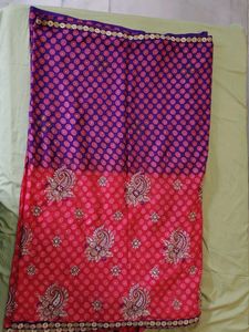 🌸 Pink Brasso Fabric with Polka Dot Design – Fest