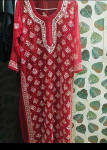Red Embroidered Kurti only for cash