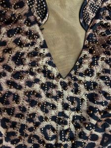 Leopard Print Top v neck