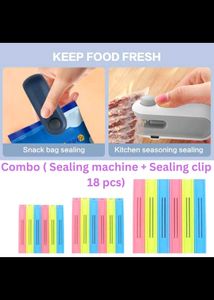 Portable Mini Sealing Machine + 18 PCS Food Packet