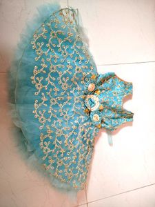 Cute Aqua Blue Flower Girl Dress