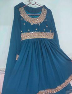 Elegant Blue Embroidered Kurta Set