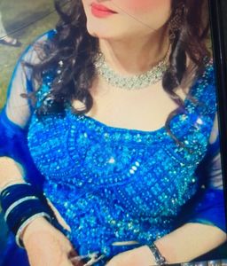 New Morni Blue Colour Lehenga 12 Kali