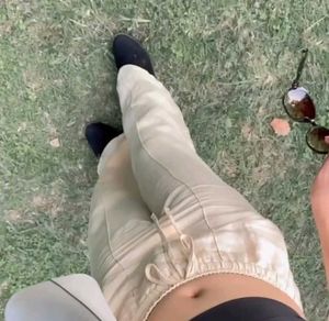 Beige Drawstring Pants